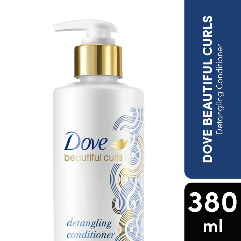 Dove Beautiful Curls Detangling Conditioner, Sulphate Free, No Parabens & Dyes, Made for Curly Hair, With Tri-Moisture Essence for smooth, shiny, bouncy curls (380 ml)