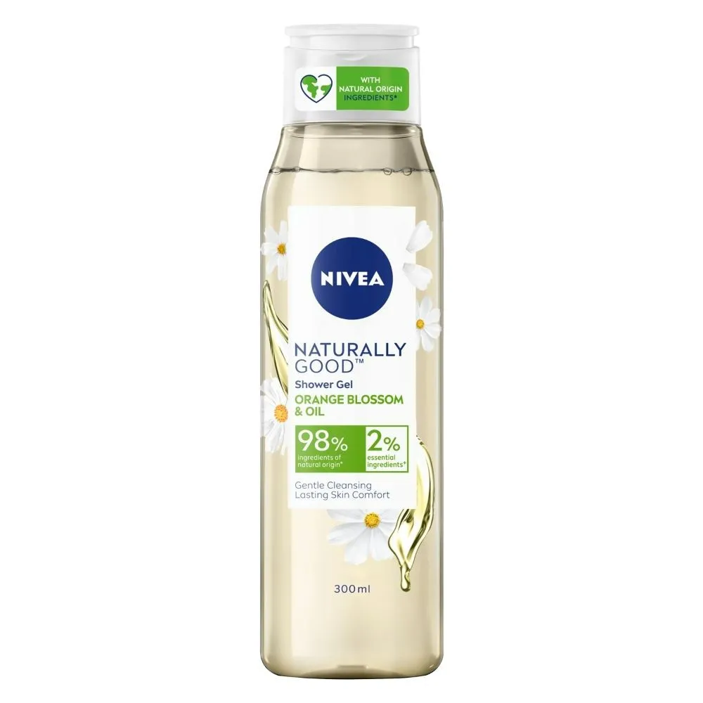 NIVEA Naturally Good Body Wash, Orange Blossom & Oil Shower Gel, No Parabens, Vegan Formula