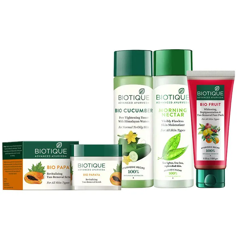 Biotique Bio Complete Skin Care Kit Scrub Toner Pack Moisturizer