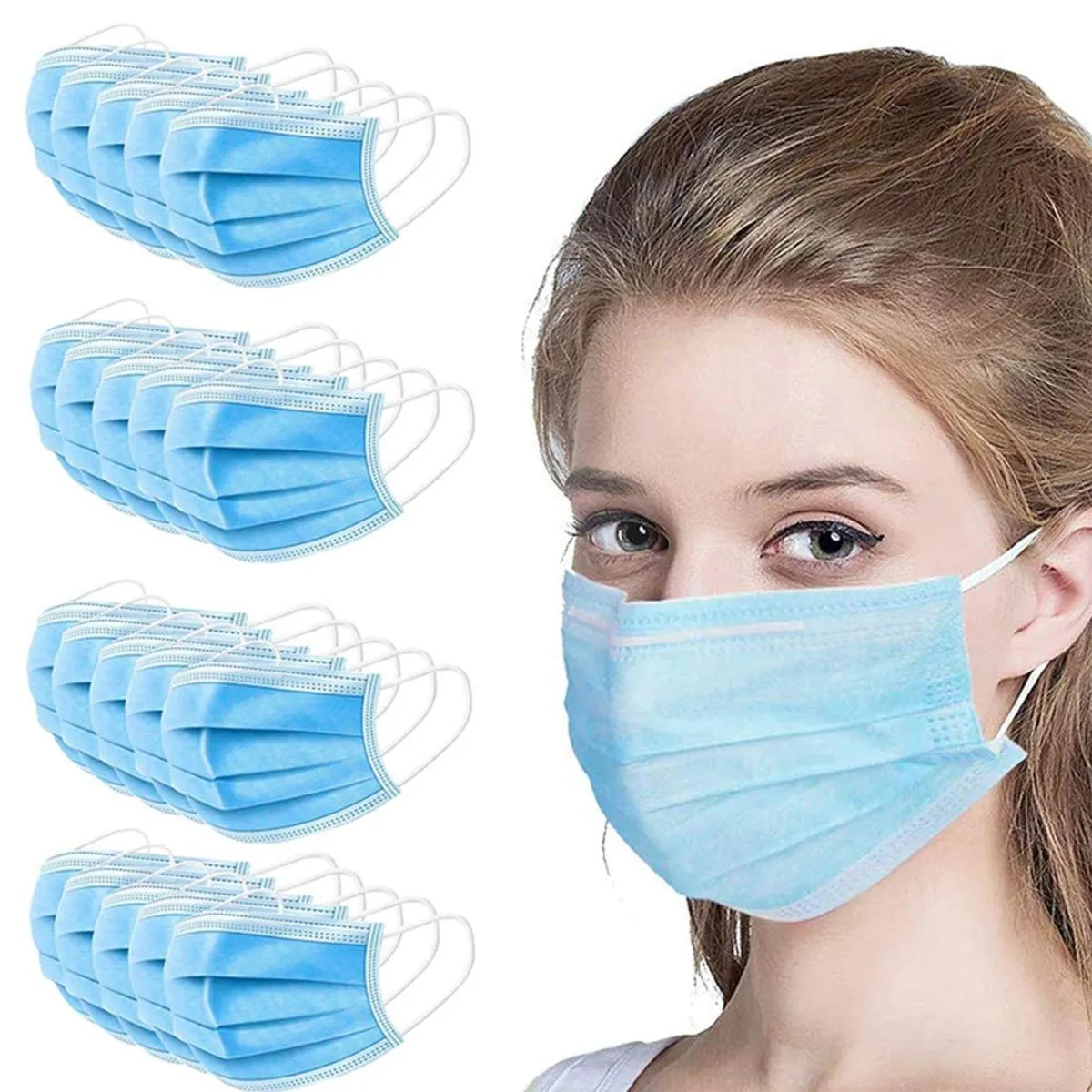 Fabula Pack Of 1000 3 Ply Non Surgical Disposable Face Mask With Earloop For Men & Women