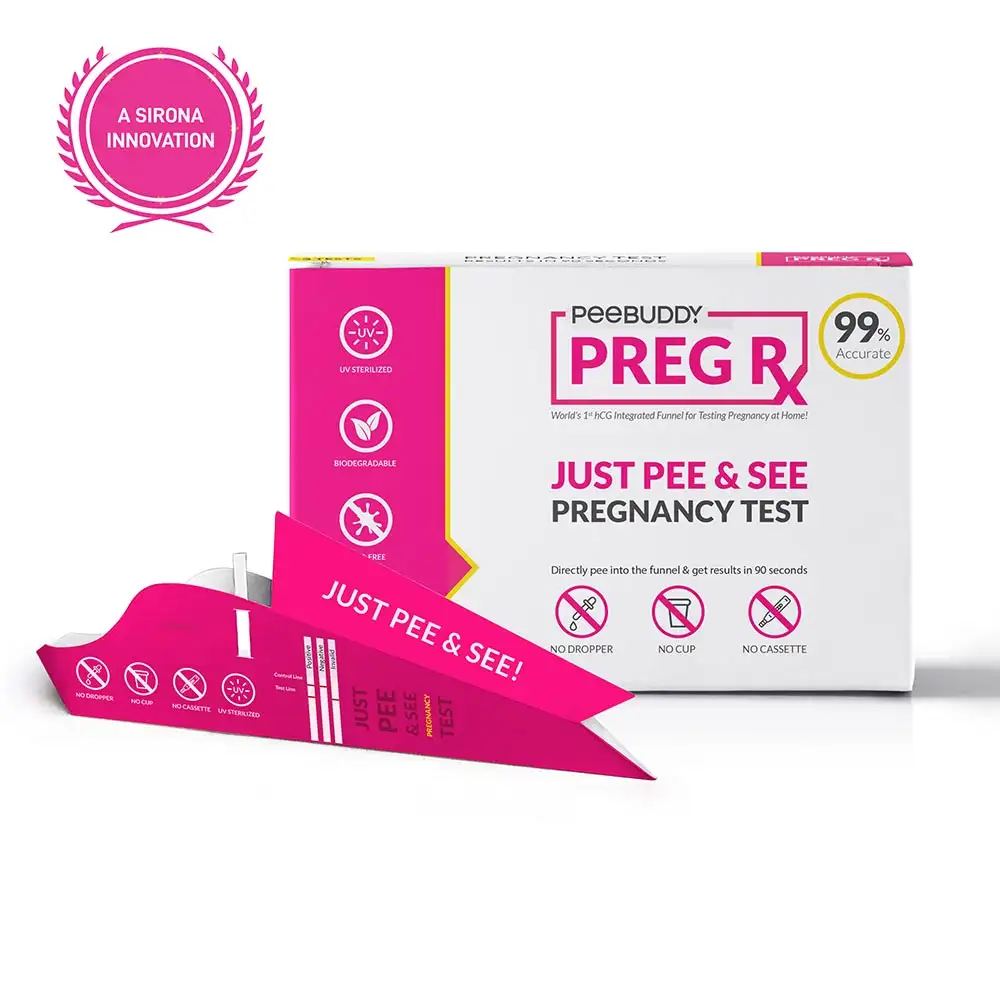 PeeBuddy PregRx Pregnancy Test Strips in Funnel,  3 Piece(s)/Pack  Just Pee & See Pregnancy Test