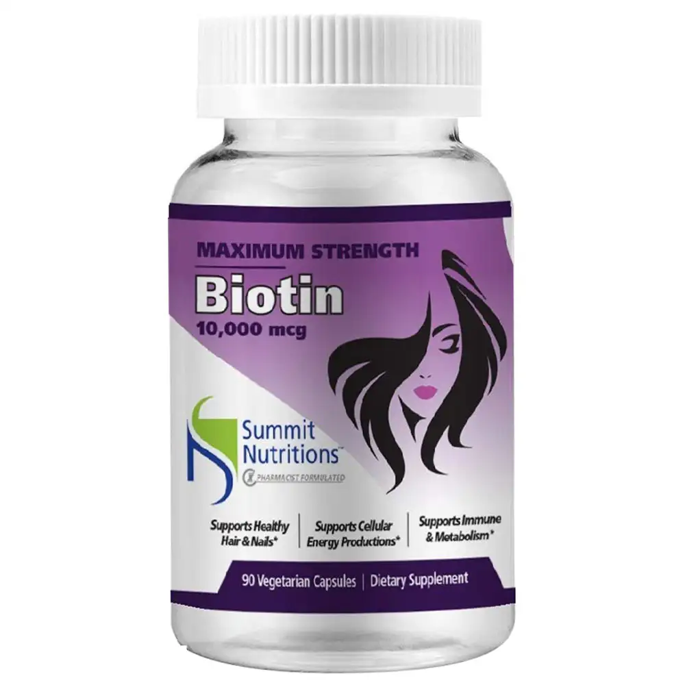 Summit Nutritions Biotin 10000 mcg,  90 capsules  Unflavoured