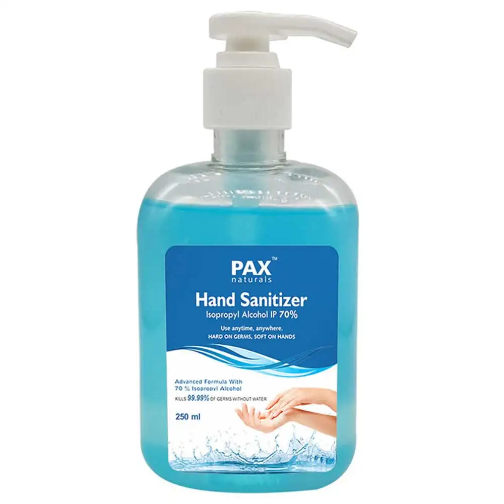 PAX Naturals Hand Sanitizer,  Fragrance Free  250 ml  Kills 99.99% of Germs without Water