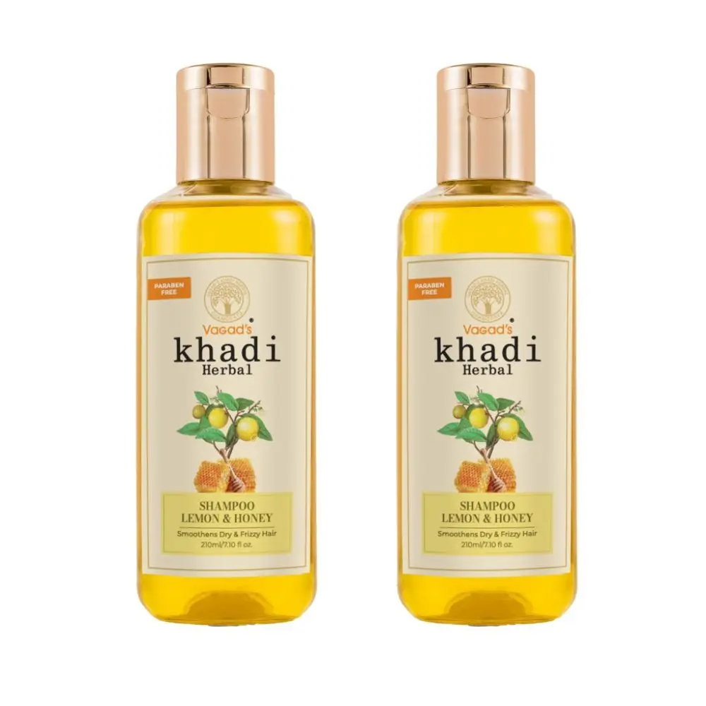 Vagad's Khadi Lemon and Honey Shampoo 210ml | Anti-dandruff | Parabens free | Silicon Free