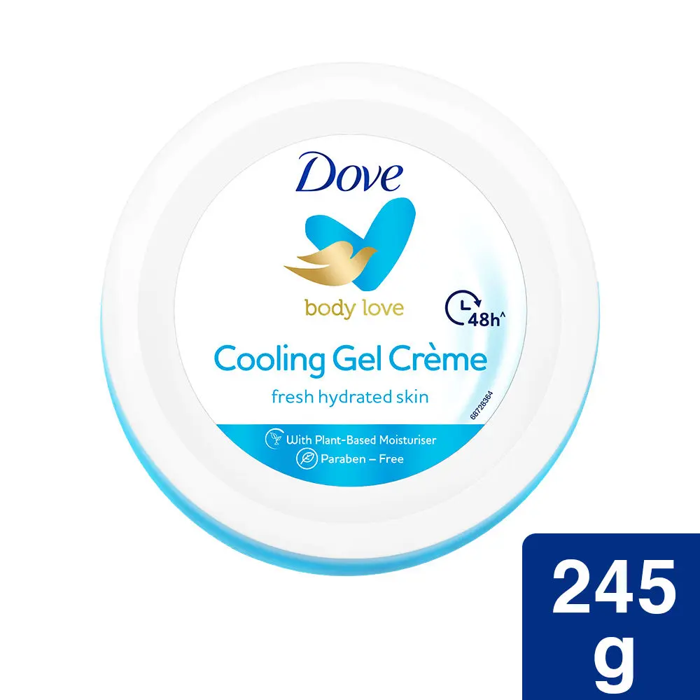 Dove Body Love Cooling Gel Creme Paraben Free 48hrs Hydration, 245 g