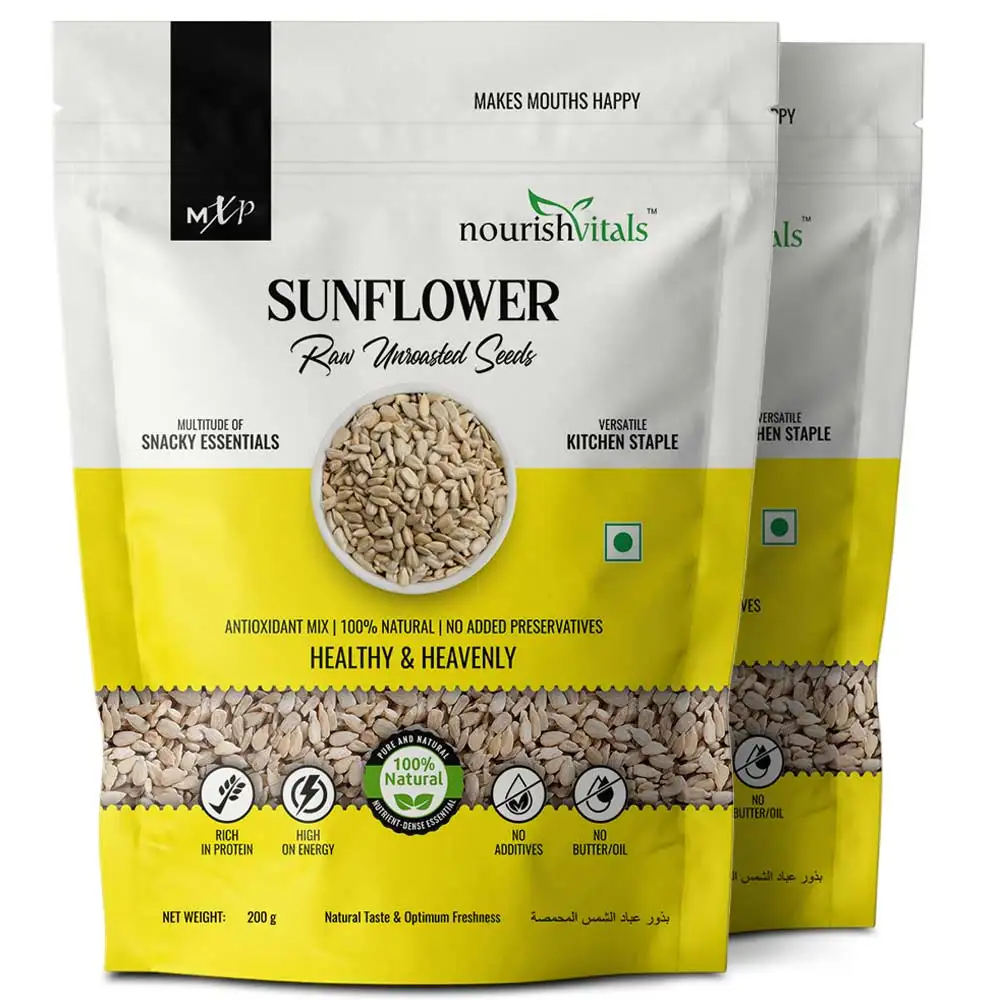 NourishVitals Sunflower Raw Unroasted Seeds,  Unflavoured (Pack of 2)  200 g