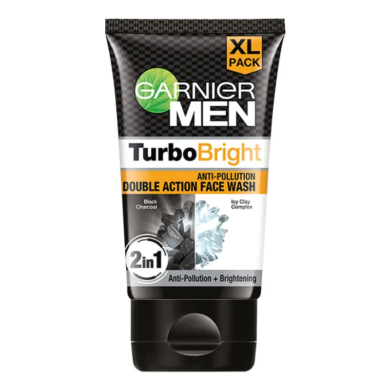 Garnier Men Turbo Bright Double Action Charcoal Face Wash