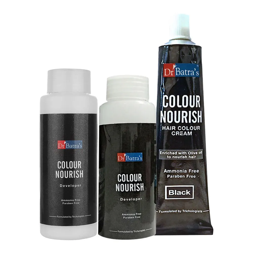 Dr.Batra's Colour Nourish Hair Ammonia, Paraben Free Colour Cream Black & Brown