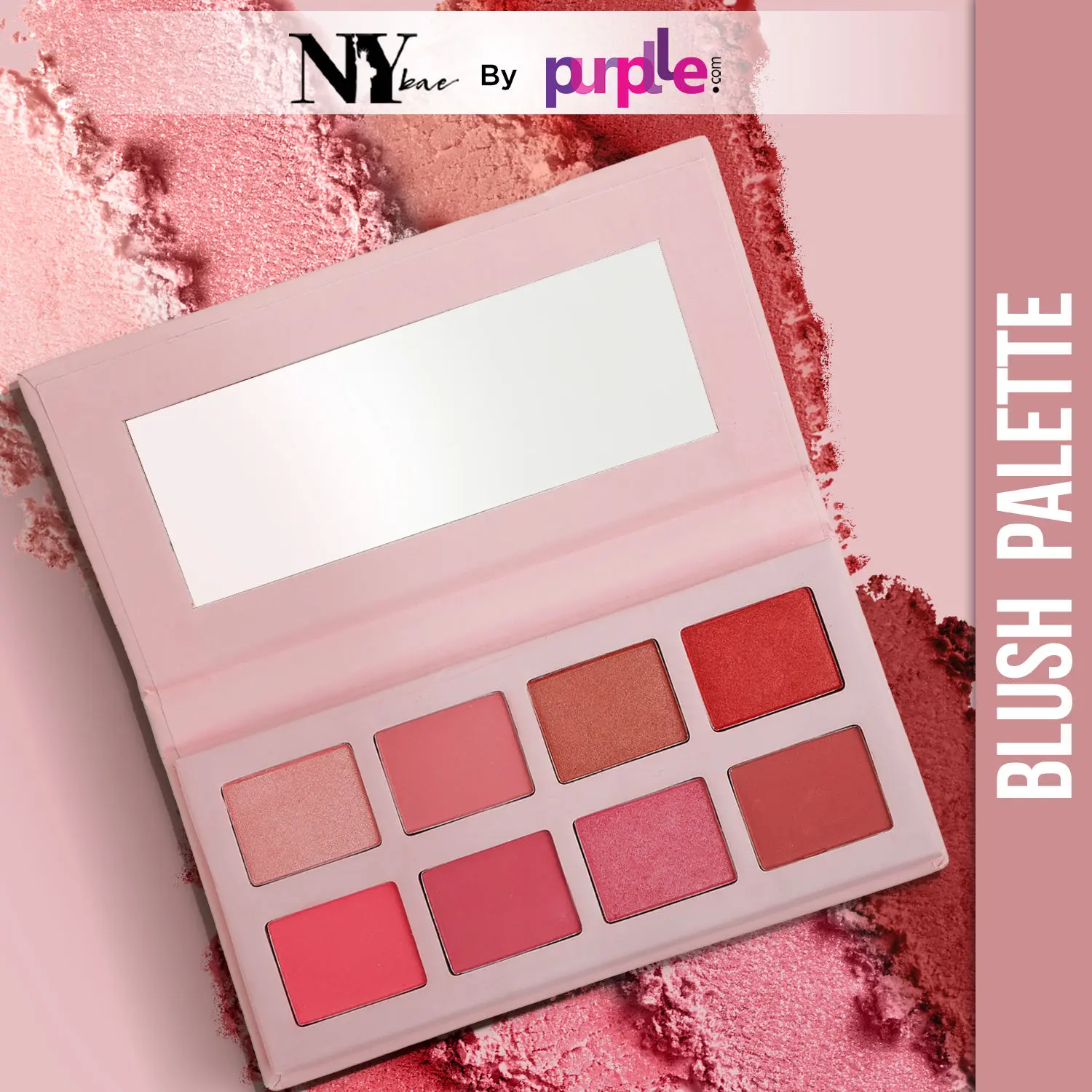 NY Bae Pro Blush Palette - 02 (16 g) | Blendable | 8 In 1 | Matte & Shimmer Shades | Rich Colour | Multipurpose | Travel Friendly