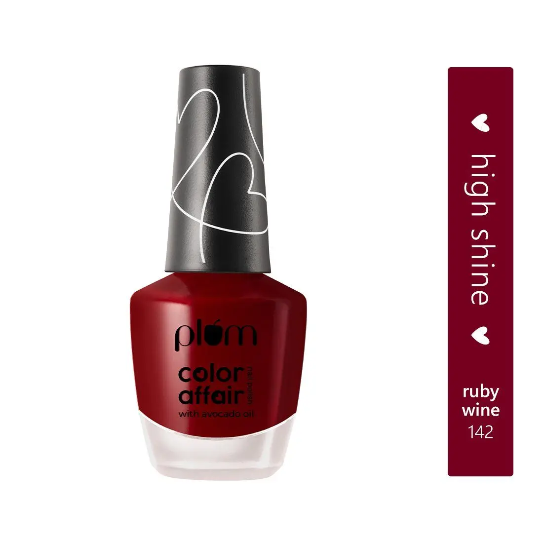 Plum Color Affair Nail Polish - Ruby Wine - 142 | 7-Free Formula | High Shine & Plump Finish | 100% Vegan & Cruelty Free