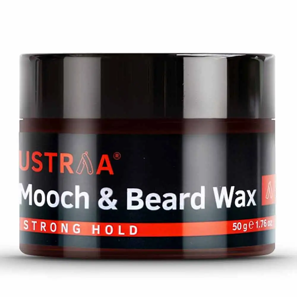 Ustraa Beard & Mooch Wax Strong Hold,  50 g  with Kaolin and Almond Oil