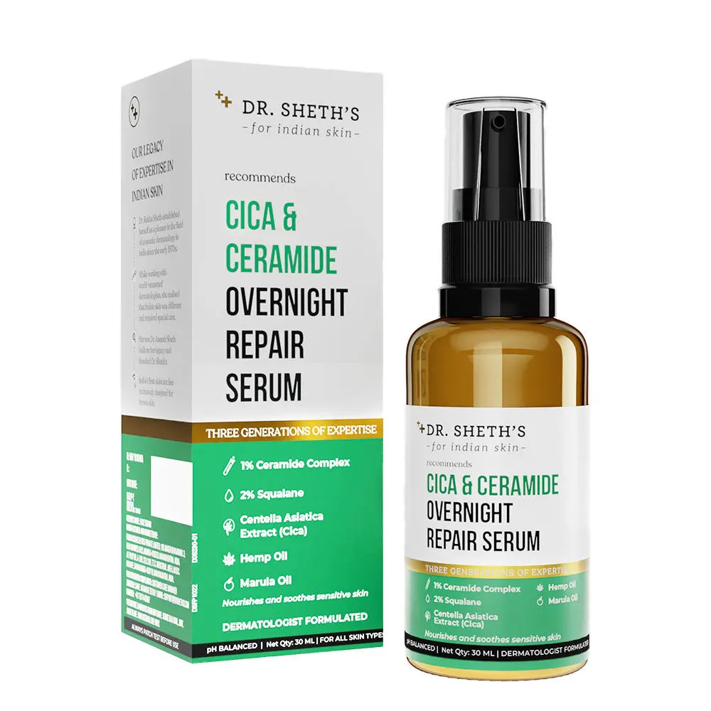 Dr. Sheth's Cica & Ceramide Overnight Repair Serum-30ml