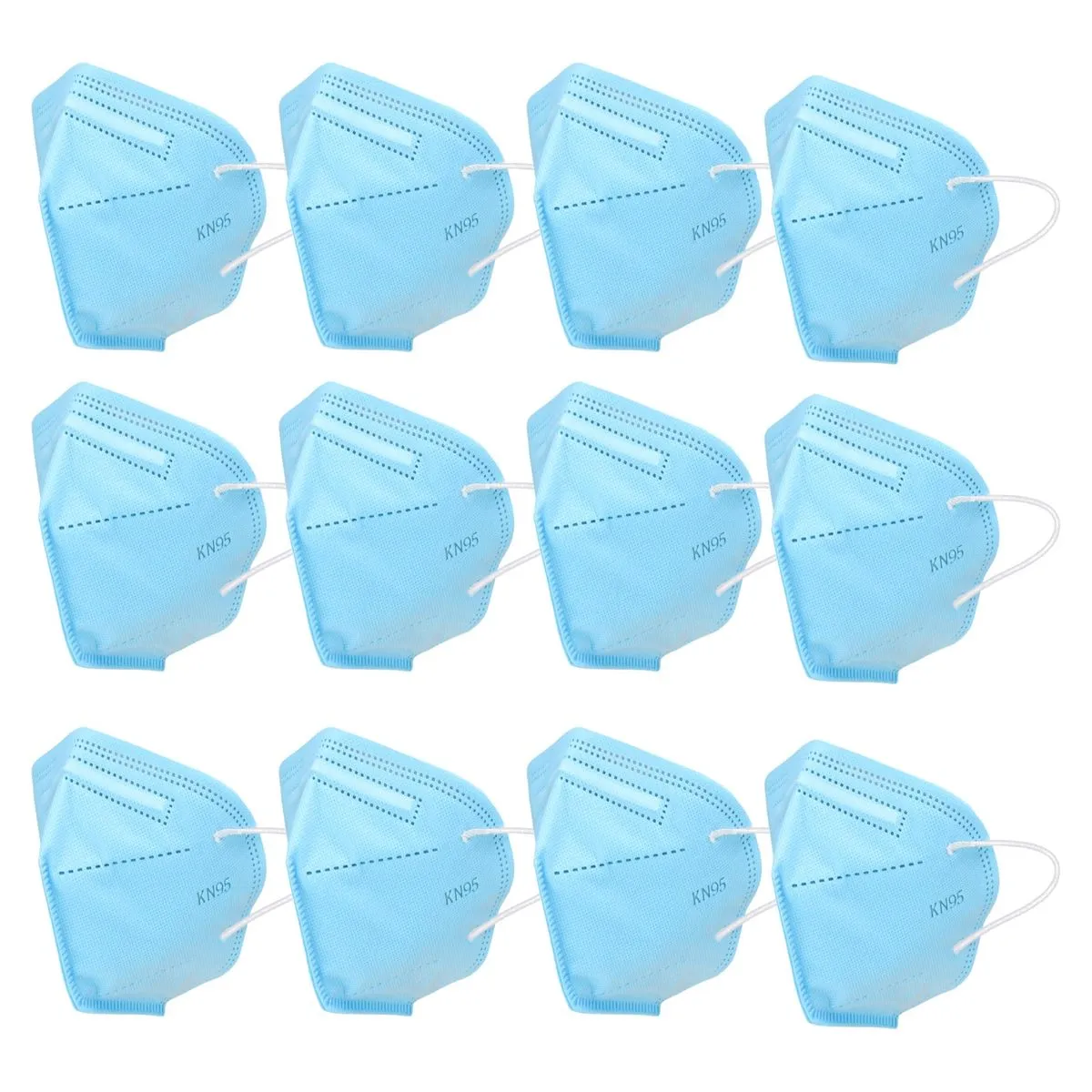 Fabula Pack Of 12 Kn95/N95 Anti-Pollution Reusable 5-Layer Mask (Blue )