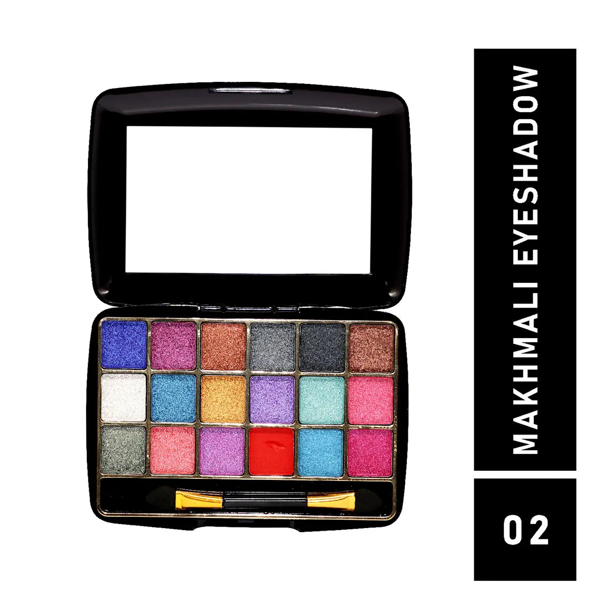 Half N Half 18 Colours Makhmali Eyeshadow with Brush in Palette, Flawless Shades, Easy to Blend, Waterproof Durable Highly Pigmented Eye Makeup Set Gift for Women, Multicolour-02 (12.8gm)