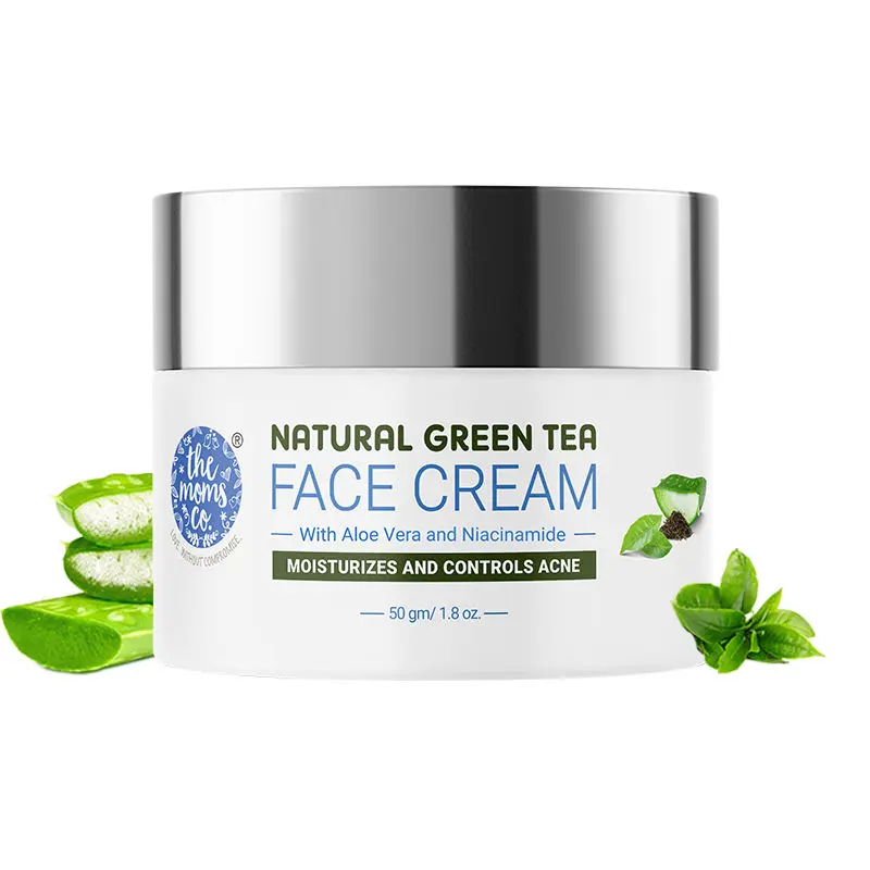 The Moms Co. Natural Green Tea Face Cream (50 g) (with mono carton)