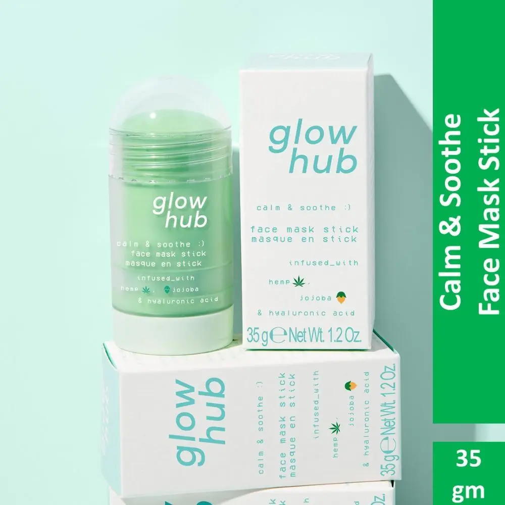 Glow Hub | Calm & Soothe Face Mask Stick (35g) | Hemp Seed Oil, Kaolin Clay, Jojoba Extract | Hydrate, Comfort, Refresh