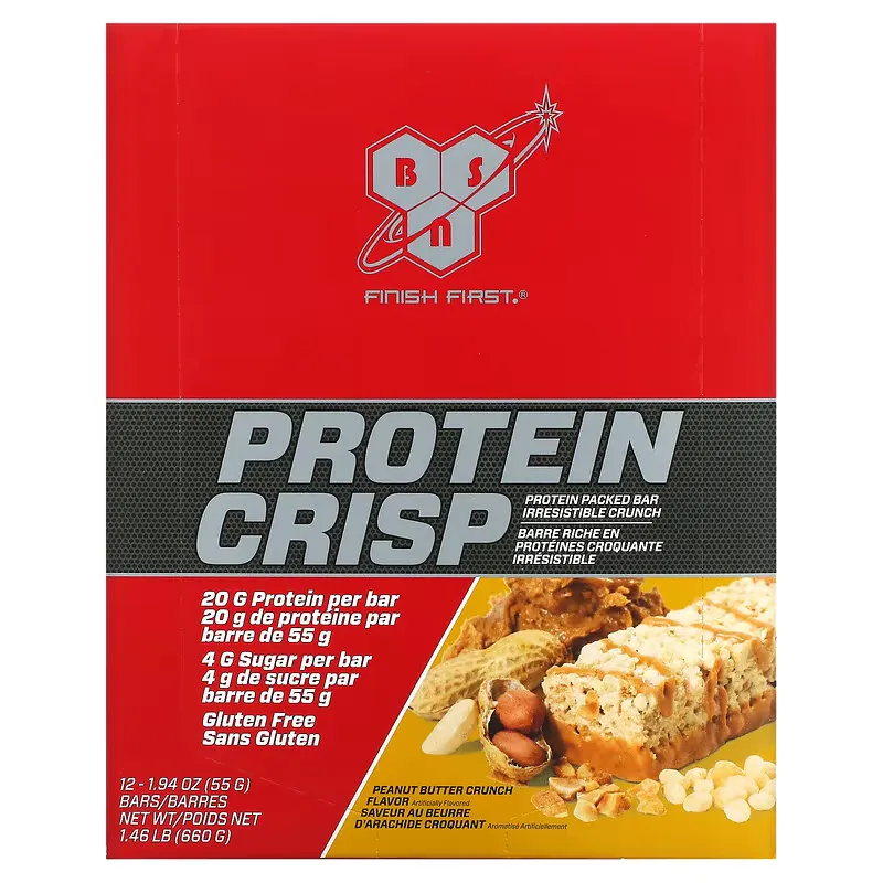 Protein Crisp, Peanut Butter Crunch, 12 Bars, 1.94 oz (55 g) Each