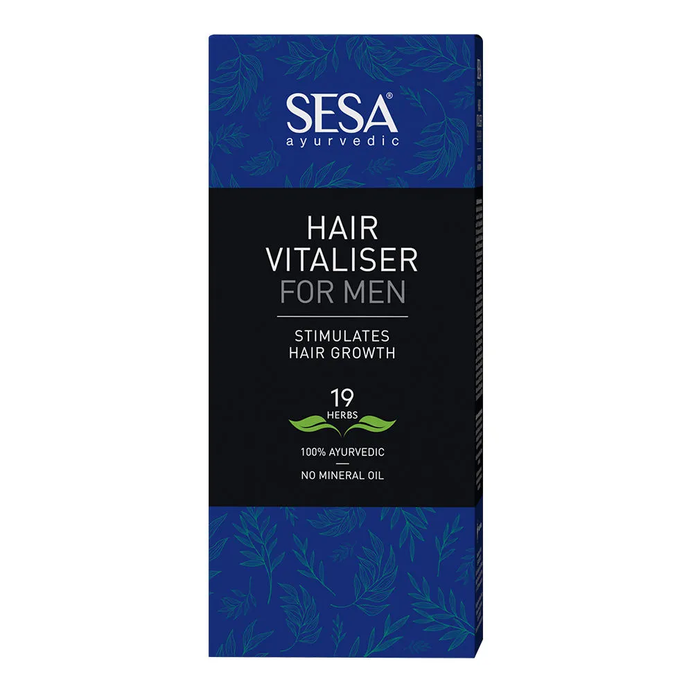 SESA Ayurvedic 19 Herbs Hair Vitaliser Stimulates Hair Growth for Men with Comb Applicator