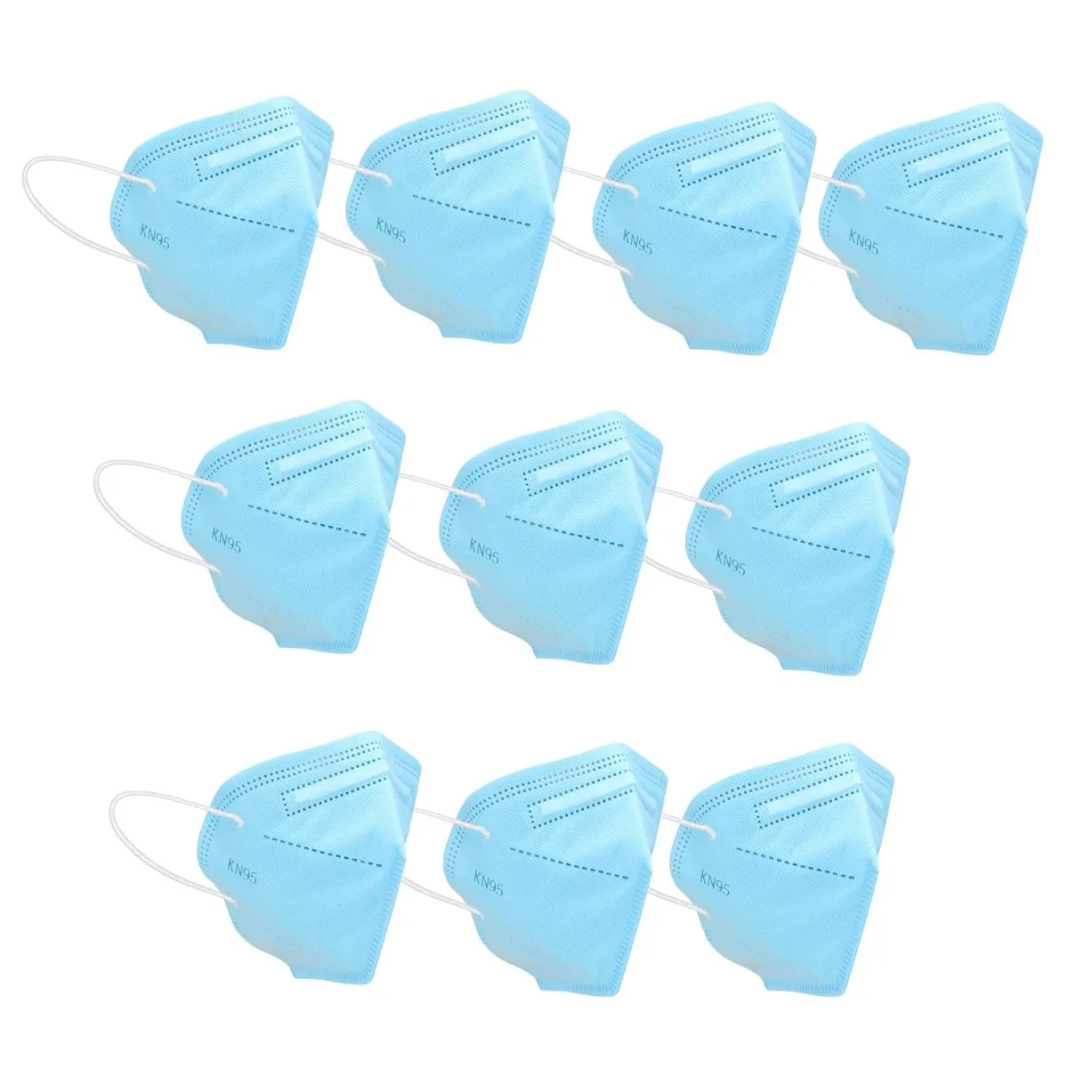 OOMPH Pack Of 10 Kn95/n95 Anti-pollution Reusable 5-layer Mask (blue )