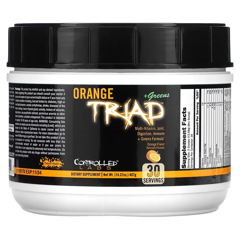 Orange Triad + Greens, Orange, 14.37 oz (407 g)