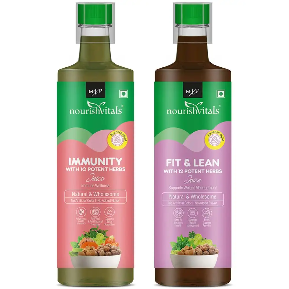 NourishVitals Immunity Juice & Fit & Lean Juice 500 ml Combo,  Natural  2 Piece(s)/Pack