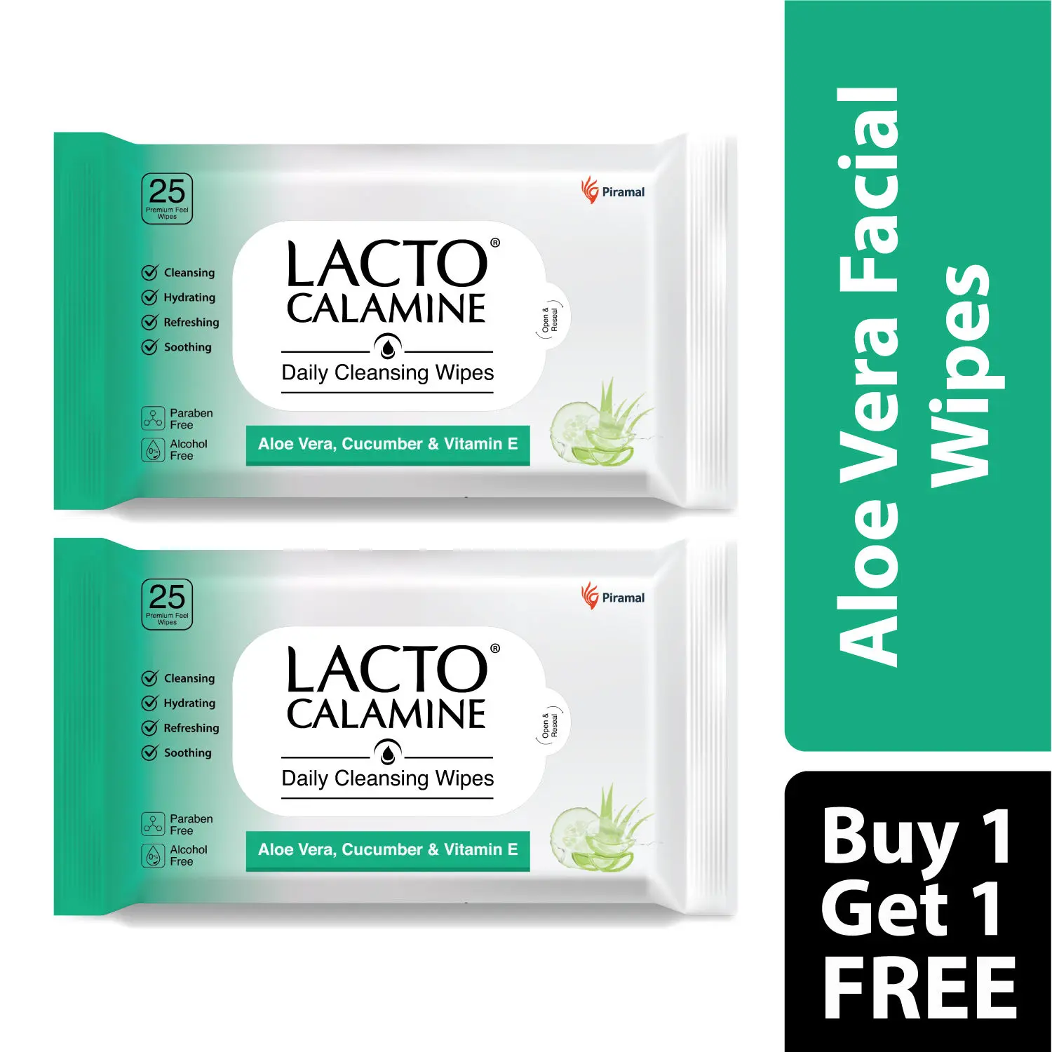 Lacto Calamine Daily Cleansing Wipes (25 wipes)