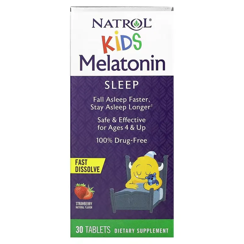 Kids, Melatonin,  Fast Dissolve, Ages 4 & Up, Strawberry, 30 Tablets