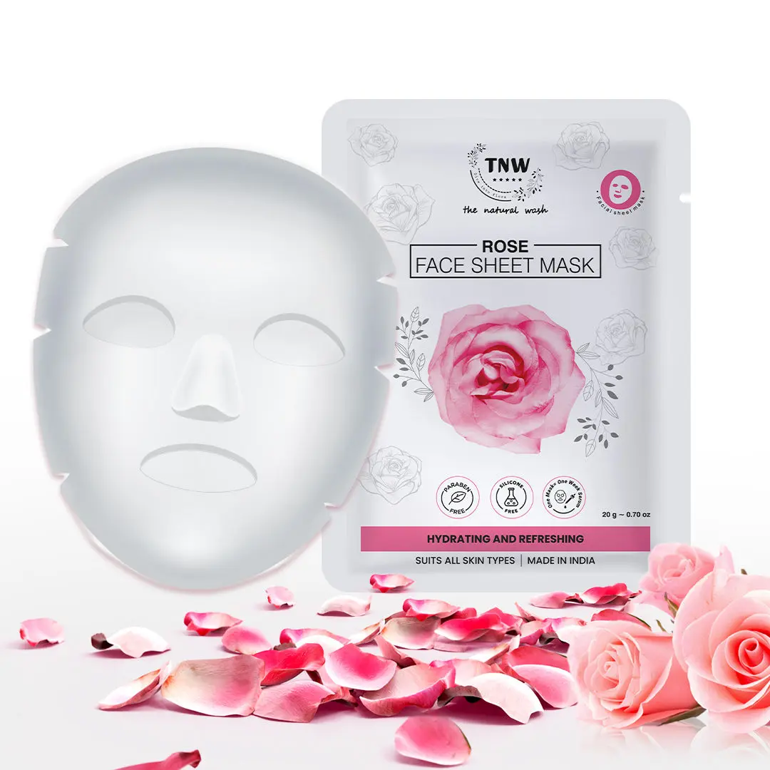 TNW - The Natural Wash Rose Face Sheet Mask For Super Hydrated, Toned and Refresh Skin | All Skin Type (20 g)