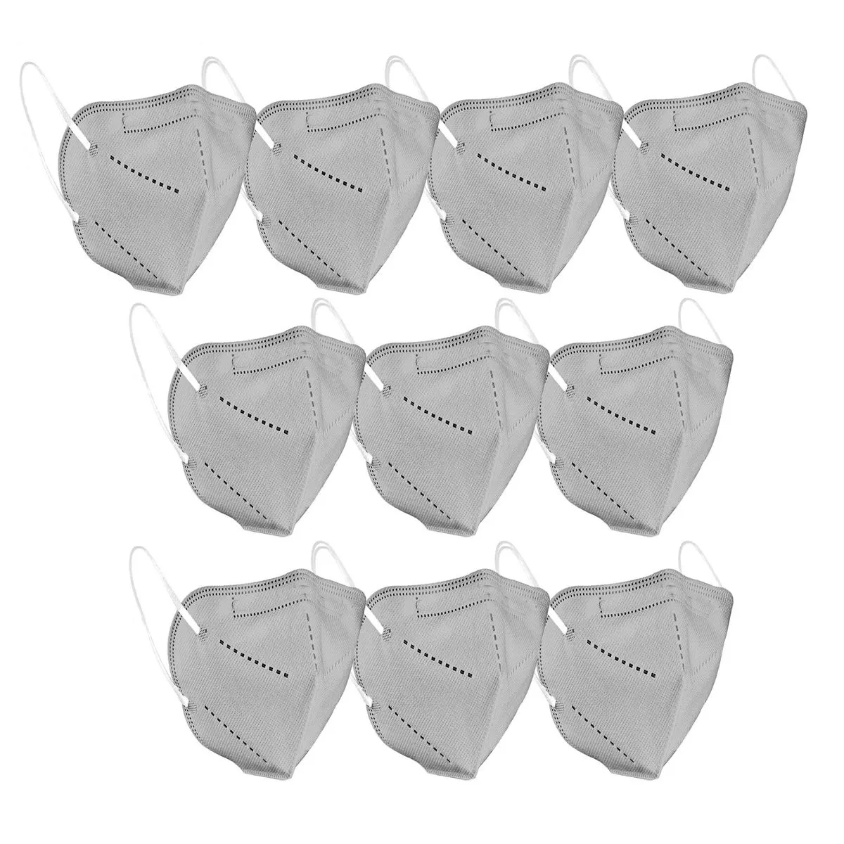 Fabula Pack Of 10 Anti-pollution Reusable 5-layer Mask Color: Grey