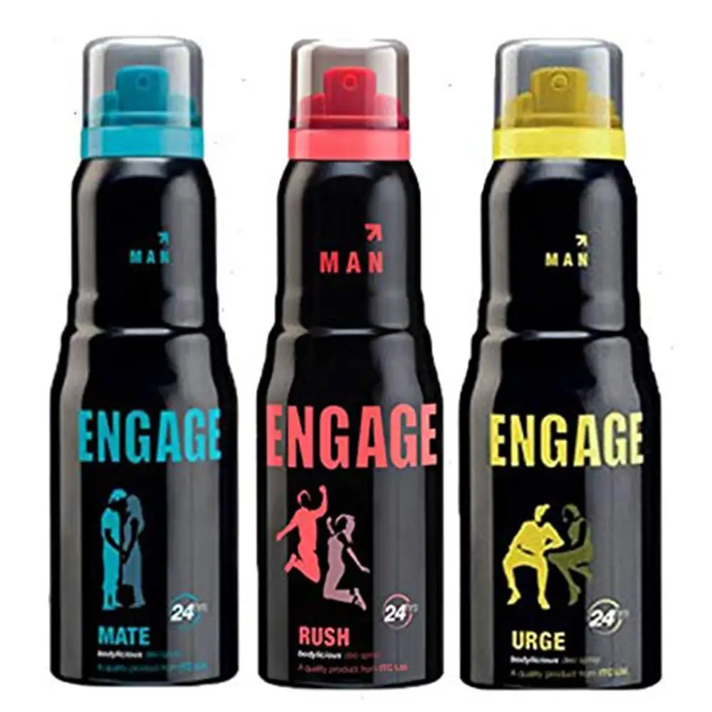 Engage Urge Mate and Rush Deo Combo of 3,  150 ml  for Men