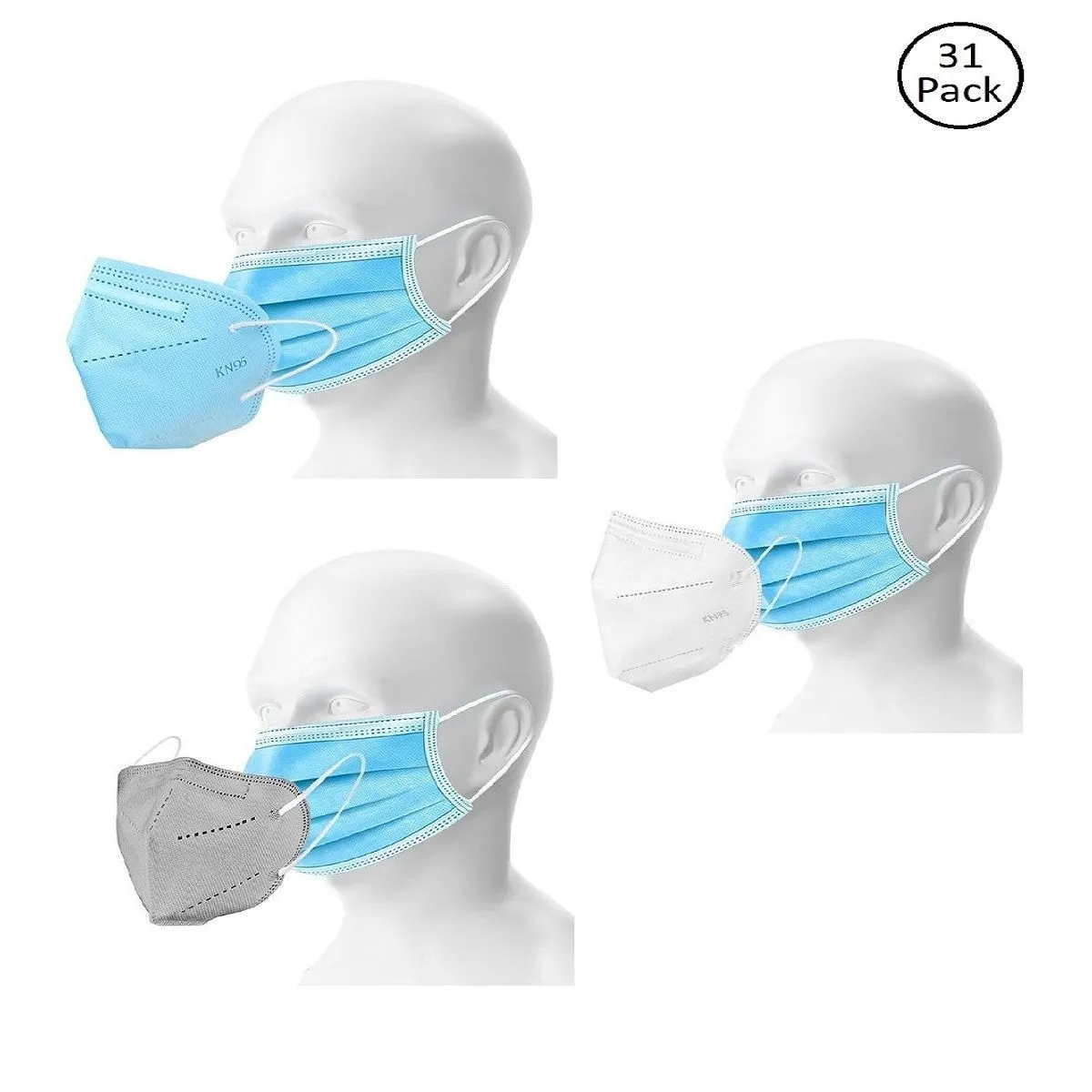 OOMPH Double Mask Set of 25 Disposable & 6 Kn95/N95 Mask