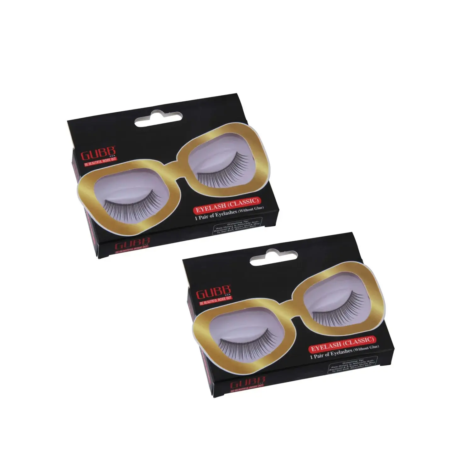 GUBB False Eyelashes Set (Classic Style) Pack of 2