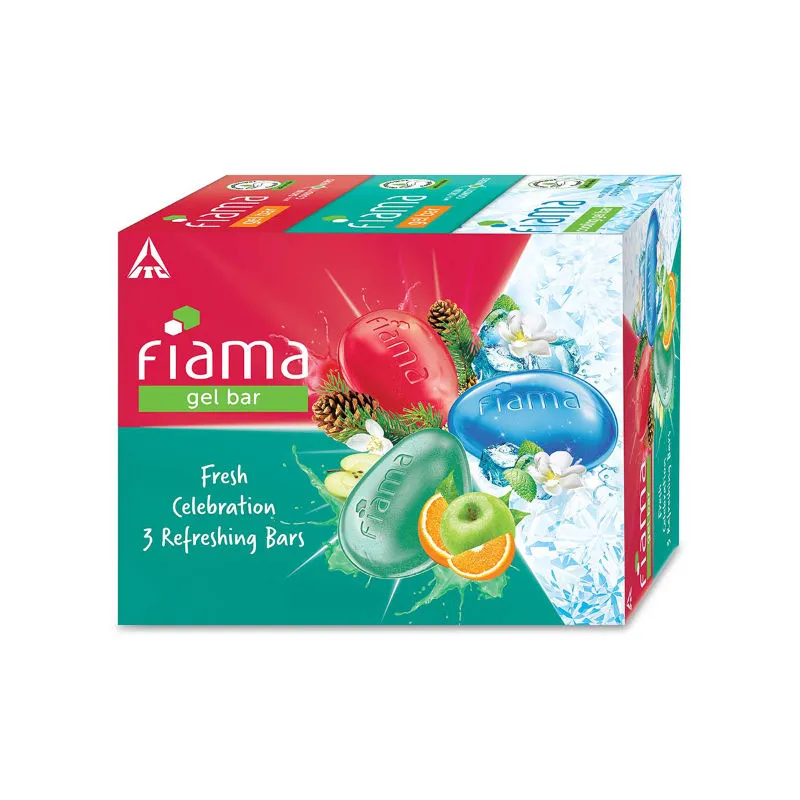 Fiama Gel Bathing Bar Fresh Celebration Pack With 3 Unique Gel Bars (Pack of 3)