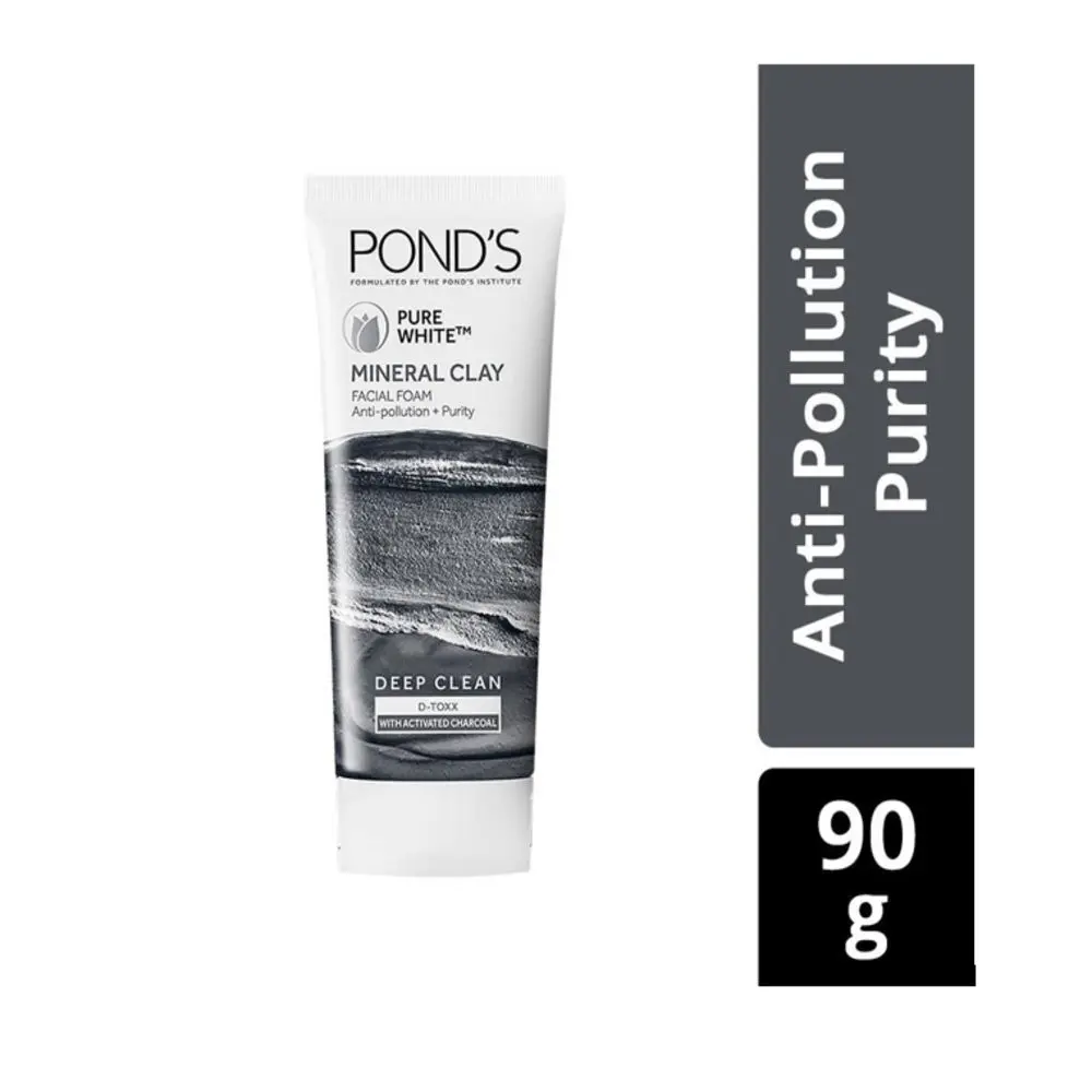 PONDS Pure Detox Mineral Clay Facial Foam For Oil Free Instant Glow (90 g)