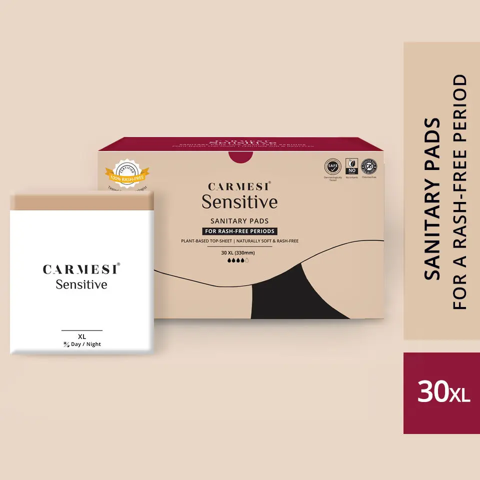 Carmesi Sensitive - Sanitary Pads for Rash-Free Periods (30 XL)