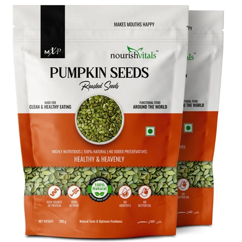 NourishVitals Pumpkin Roasted Seeds, Rich Source of Protein, Rich in Fiber