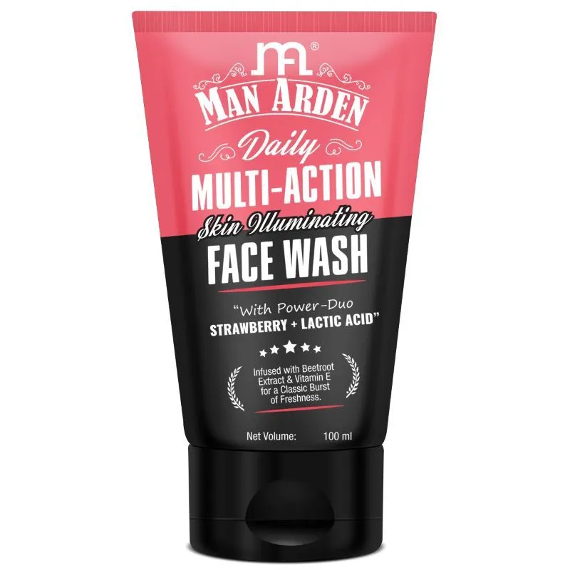 Man Arden Daily Multi-Action Skin Brightening Face Wash Strawberry for Clean & Clear Skin