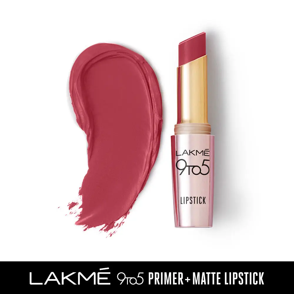 Lakme 9TO5 Primer + Matte Lipstick MP8 Rosy Sunday (3.6 g)