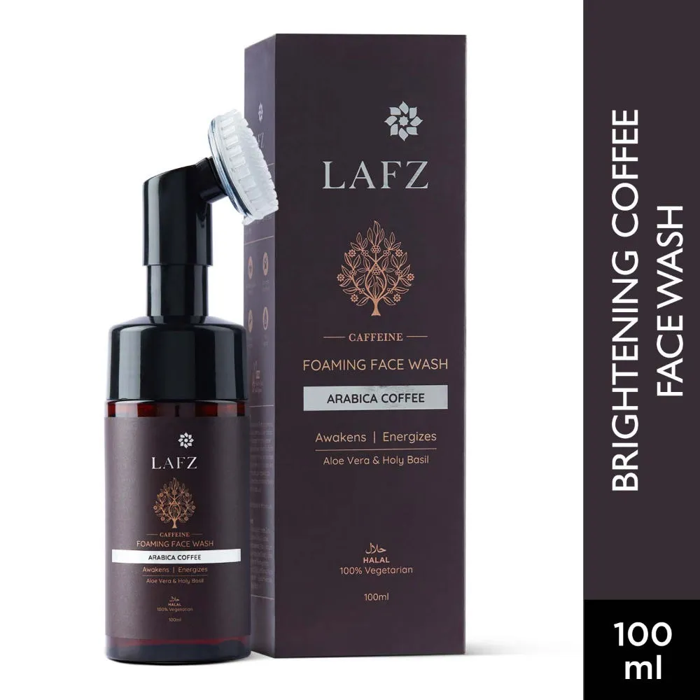 LAFZ Caffeine Foaming Face Wash with Built-In Face Brush