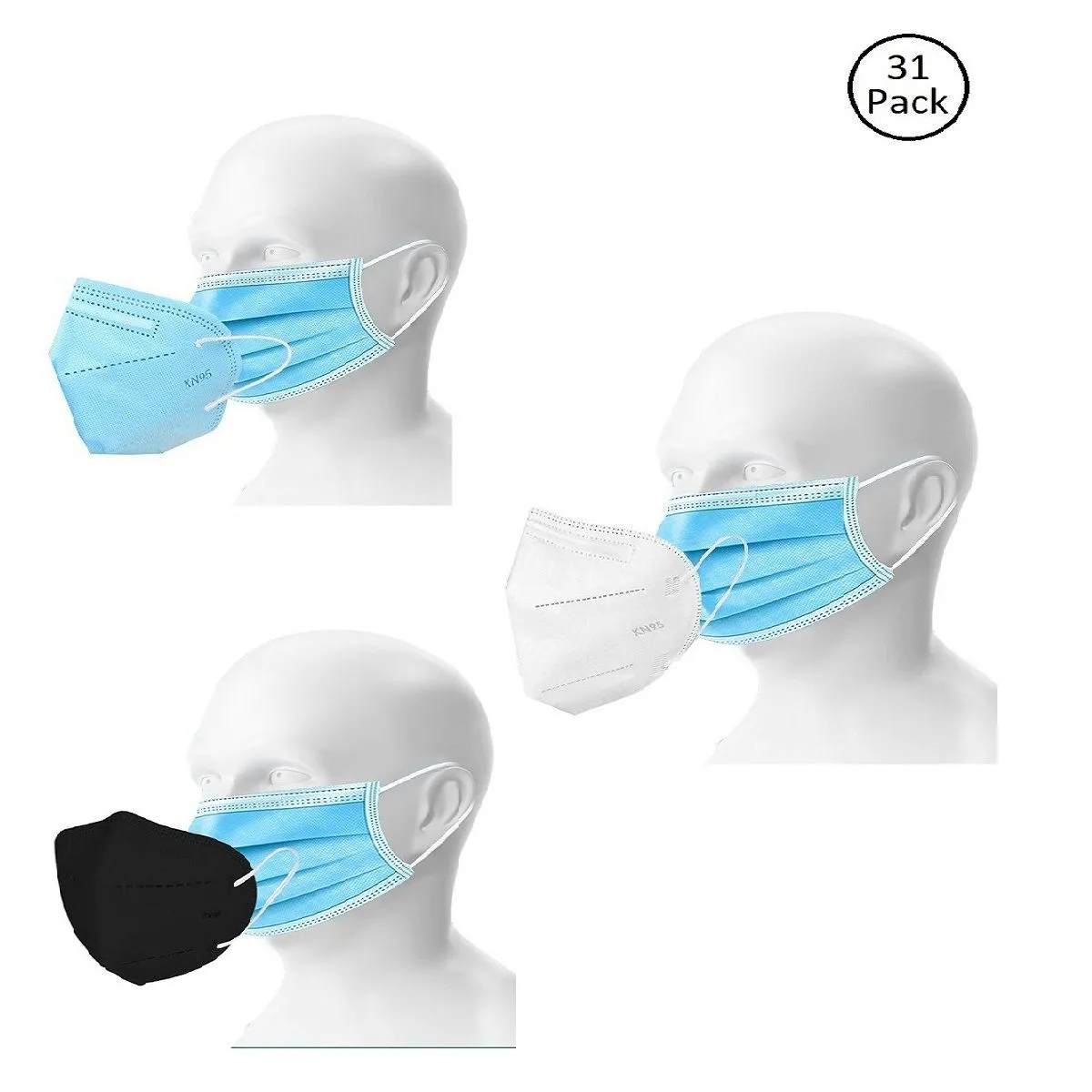 Fabula Double Mask Set of 25 Disposable & 6 Kn95/N95 Mask