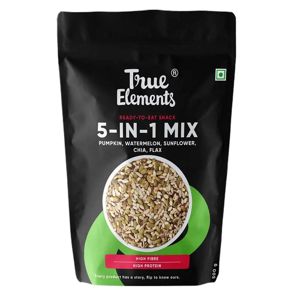 True Elements 5 In 1 Super Seeds Mix,  Unflavoured  0.500 kg