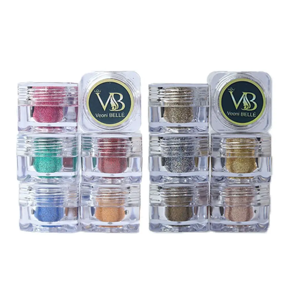 Veoni Belle Eyeshadow Glitters Set Of 12 HD Holographic loose Glitter eyeshadow for eye makeup professional