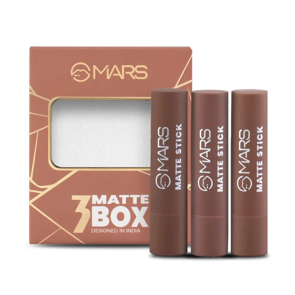 MARS Matte Box Set of 3 Creamy Matte Lipsticks - 04 Browns | 3.2gx3