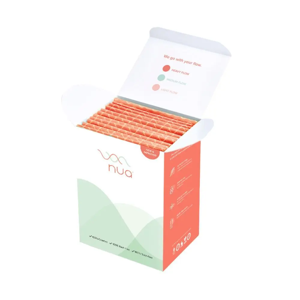 Nua Ultra Thin Rash Free Sanitary Pads XL with Disposal Covers, 12pcs