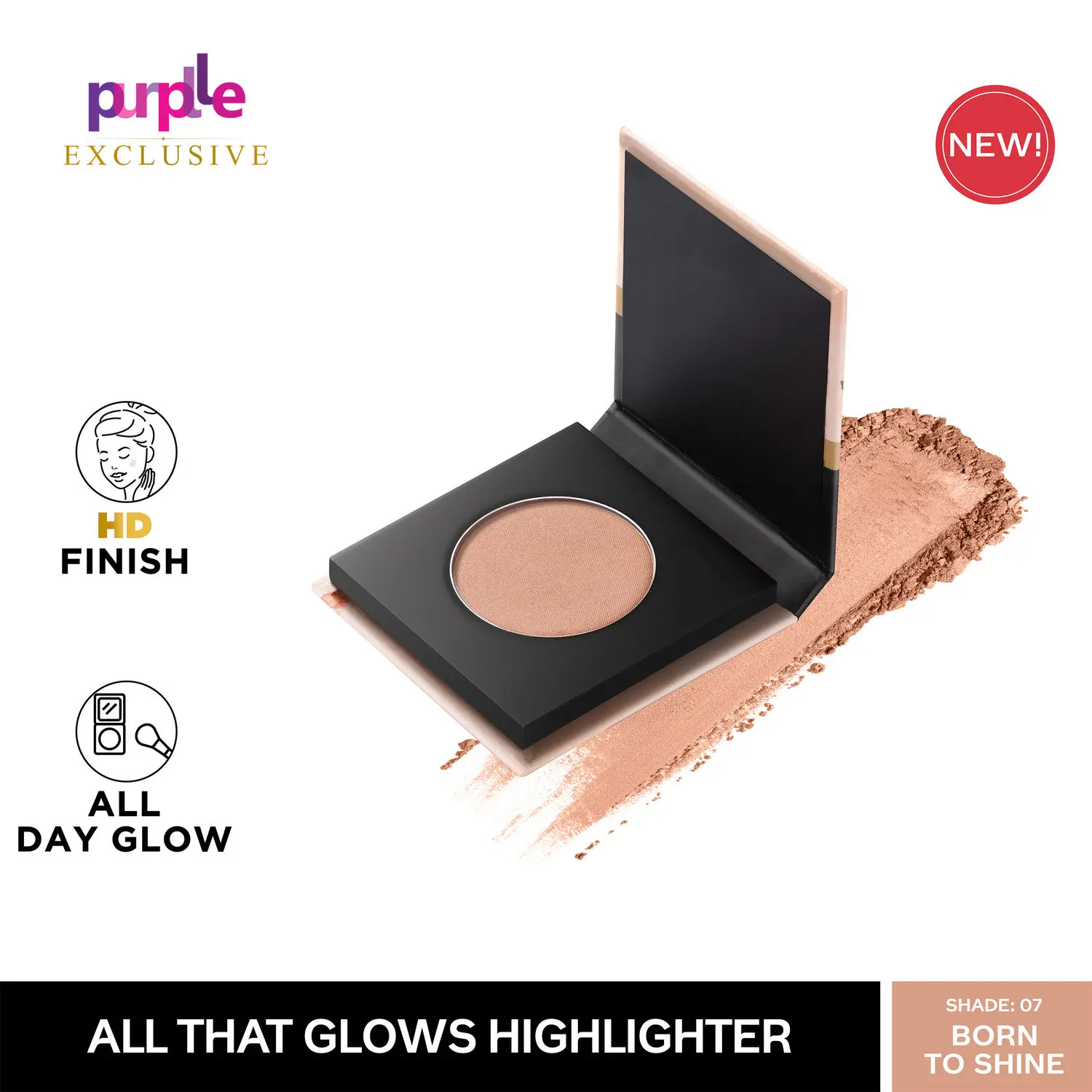 Faces Canada All That Glows Highlighter I Rosegold I Superior Matte Finish I Silky Smooth Texture I With Avocado & Cocoa Butter I No Parabens I Born To Shine 07 I (4 g) - Exclusively on Purplle