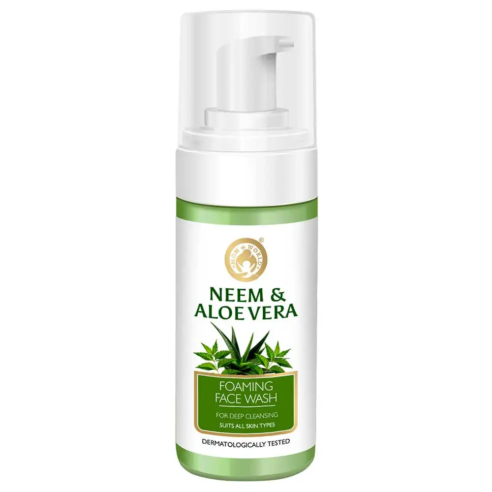 Mom & World Neem & Aloe Vera Foaming Face Wash,  120 ml  for Deep Cleansing