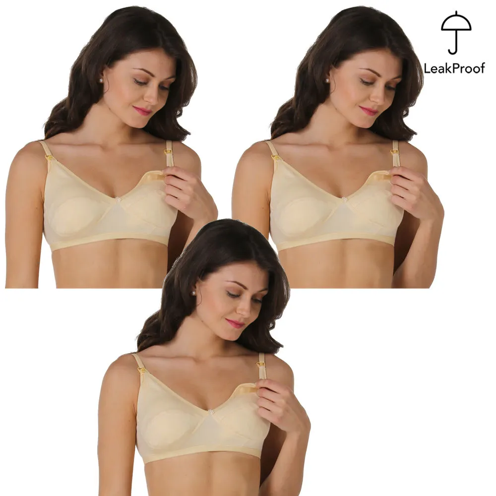 Morph Maternity Pack Of 3 Leakproof Nursing Bras - Nude (40D)