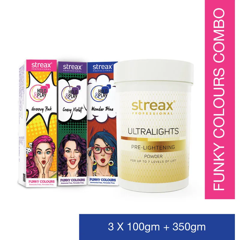 Streax Professional Funky Colours Combo Kit