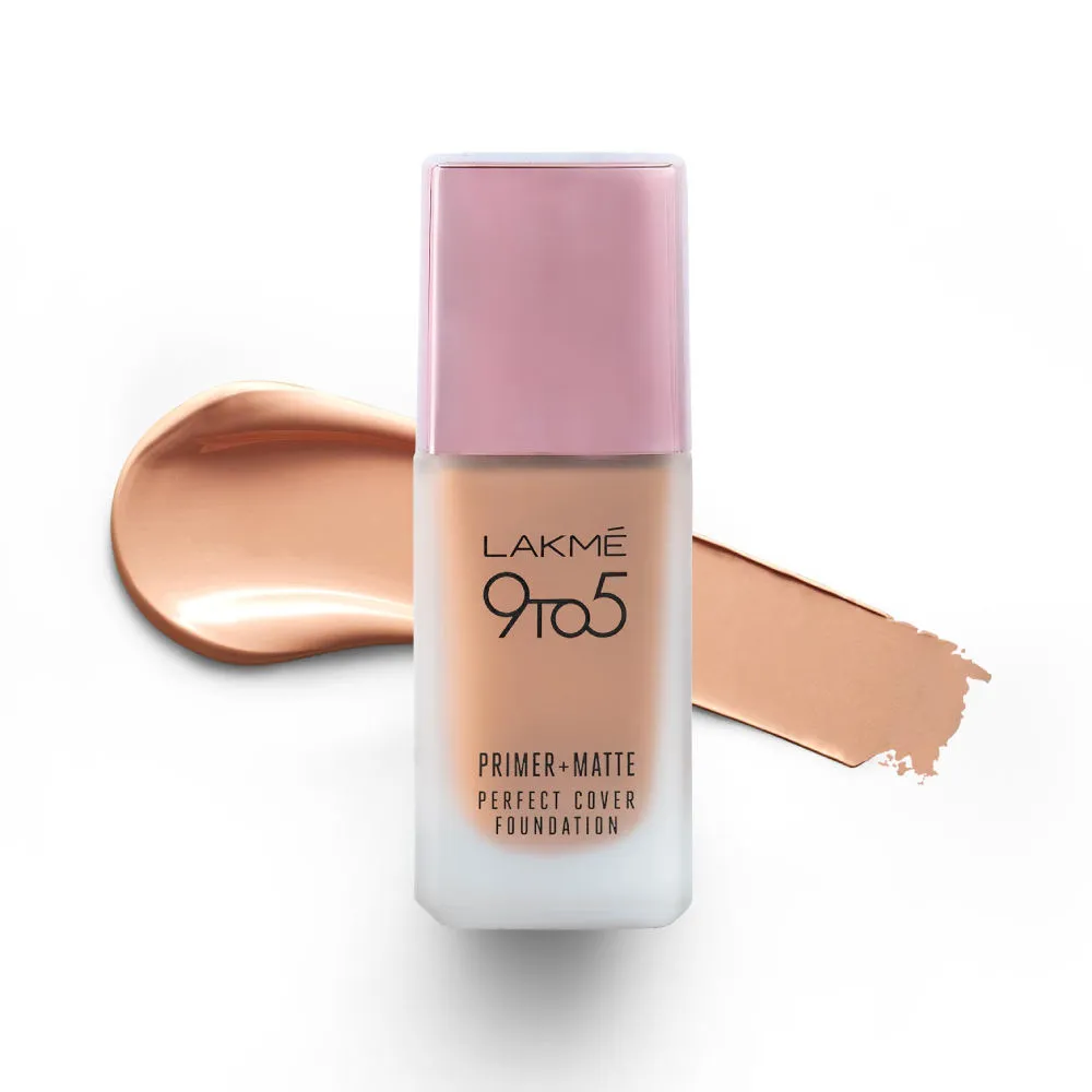 Lakme 9 To 5 Primer + Matte Perfect Cover Foundation - C140 Cool Rose