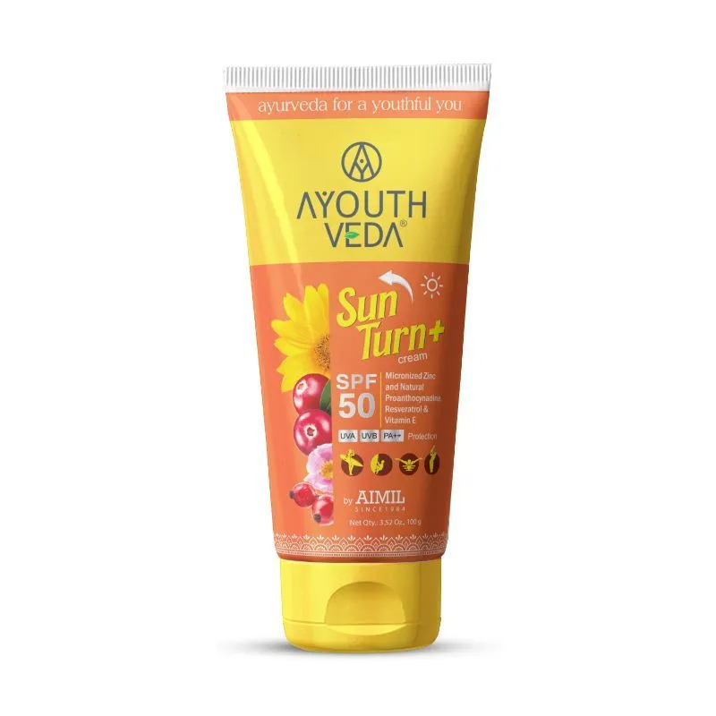 Ayouthveda Sun Turn + Cream SPF 50 with UVA ,UVB & PA++ Protection